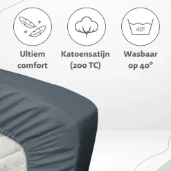 100% Katoensatijnen Hoeslaken|Ten Cate New
