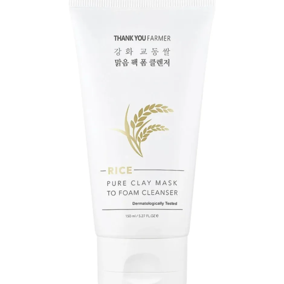 Rice Pure Clay Mask to Foam Cleanser|THANK YOU FARMER New