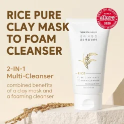 Rice Pure Clay Mask to Foam Cleanser|THANK YOU FARMER New