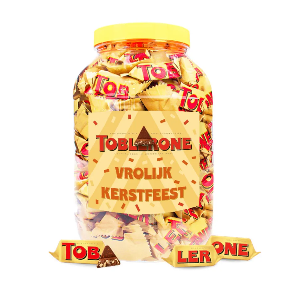 Toblerone Mini melkchocolade "Vrolijk Kerstfeest" kerstcadeau< Trakteren|Chocolade