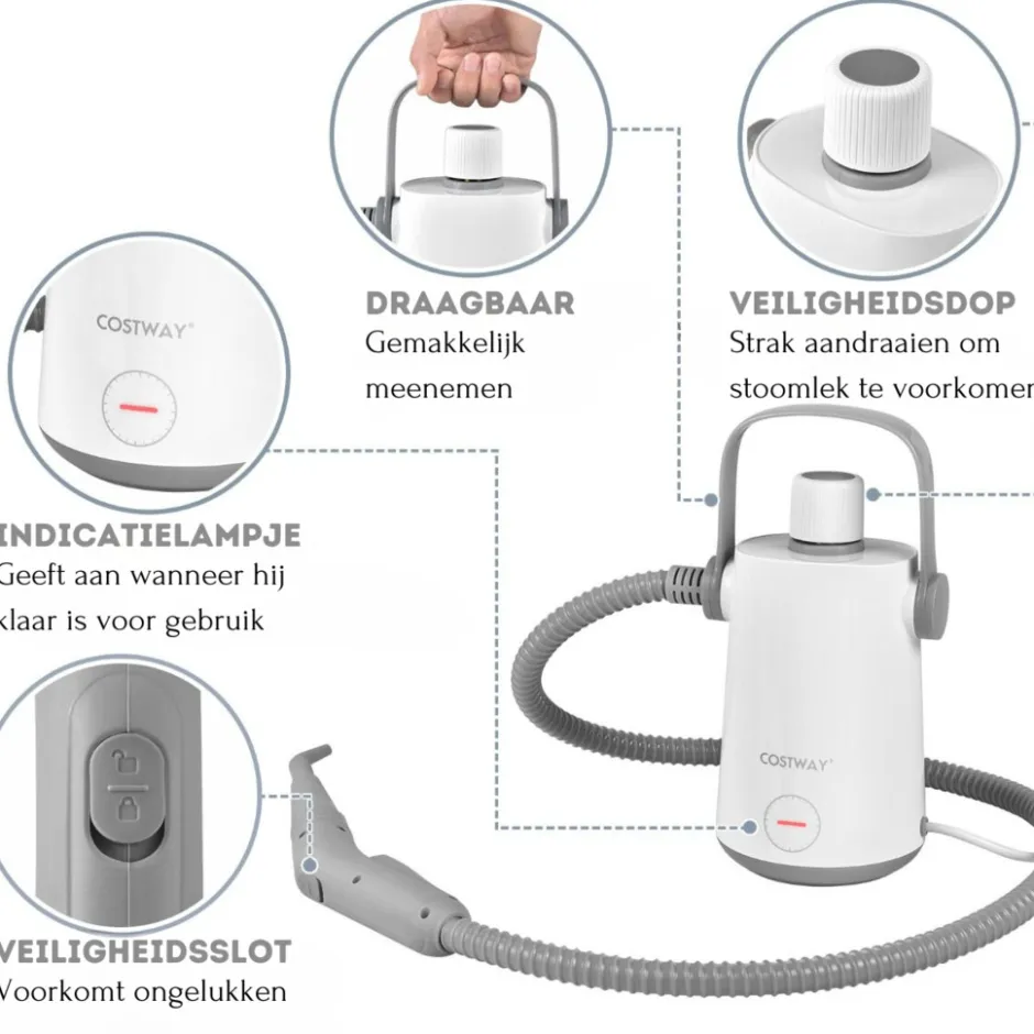 Trendmix handstoomreiniger met 10 accessoires< Dweilen En Vloerwissers