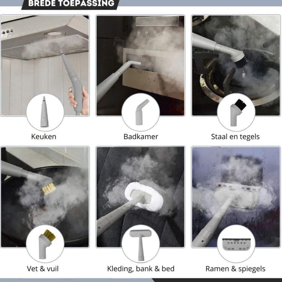 Trendmix handstoomreiniger met 10 accessoires< Dweilen En Vloerwissers