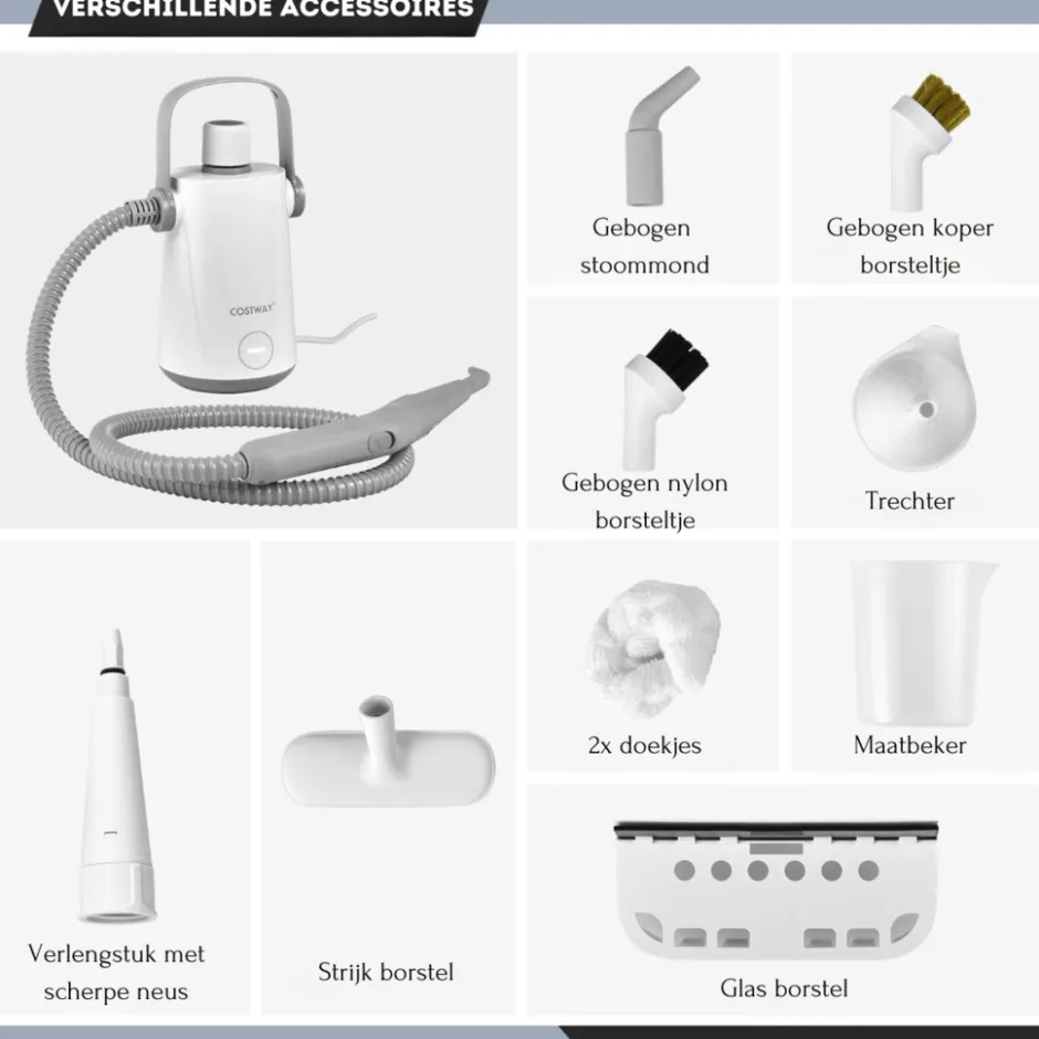 Trendmix handstoomreiniger met 10 accessoires< Dweilen En Vloerwissers