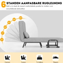 Trendmix 4-in-1 Uitklapbare Slaapstoel Slaapbank Met 6 Standen Verstelbare Rugleuning< Slapen