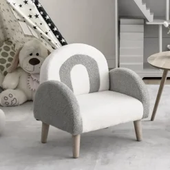 Trendmix Kinder Fauteuil Teddy Stof Regenboog Lounge Stoel< Kinderkameraccessoires