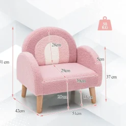 Trendmix Kinder Fauteuil Teddy Stof Regenboog Lounge Stoel< Kinderkameraccessoires