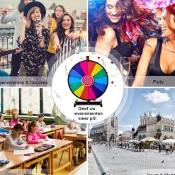 rad van fortuin gezelschapspel draairad voetstandaard met 14 schrijfvakken|Trendmix Outlet