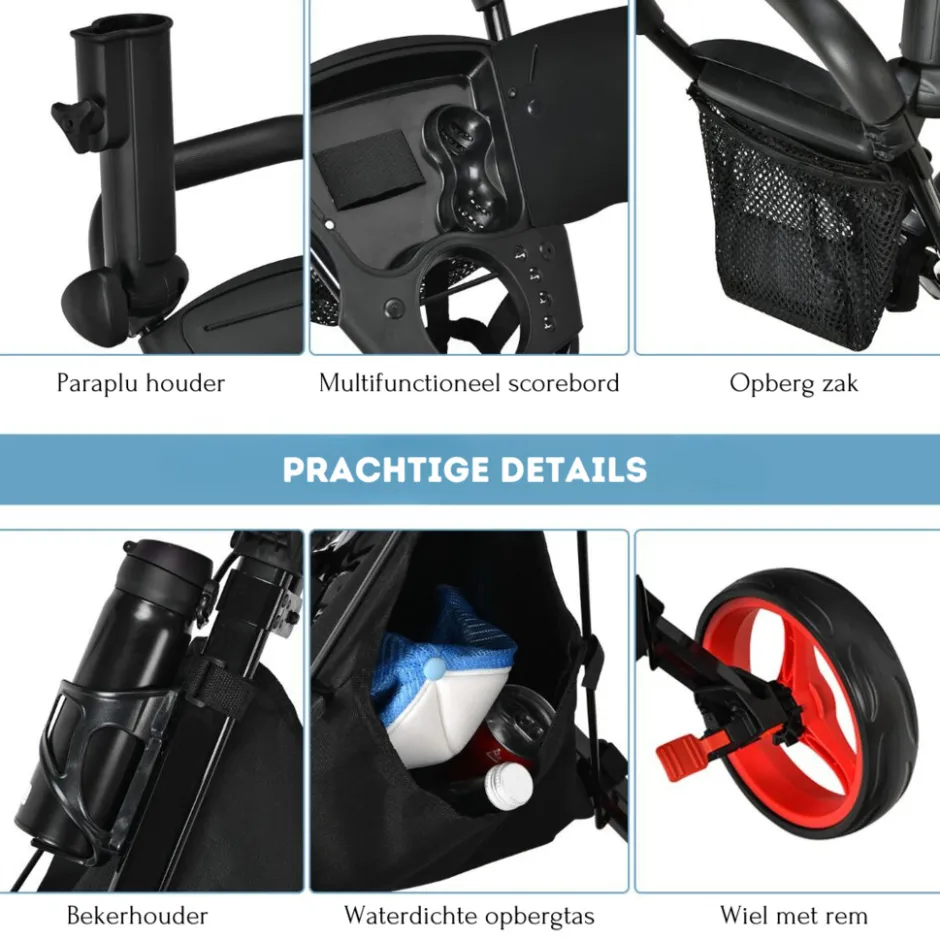 Trendmix Verstelbare Lichtgewicht Golf trolley Met 3 Wielen< Buiten En Vrije Tijd