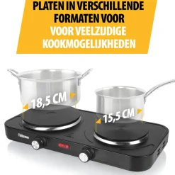 Tristar Elektrische Kookplaat KP-6152 Vrijstaand 2 Kookzones Vrijstaand< Kookplaten