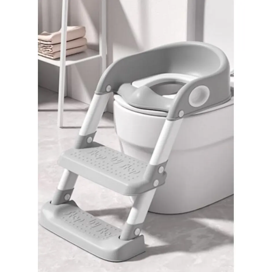 Tryco Grey Toilettrainer met Trapje< Plaspotjes En Toiletverkleiners