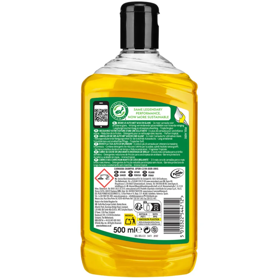 Turtle Wax 54471 Carnauba Wash & Wax 500ml| Hot