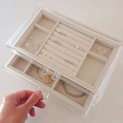 UNIQ Acryl Sieradendoos met 3 Laden, Organizer Transparant< Sieraden En Bijoux