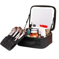 UNIQ Make-up Reistas met LED-lampje - Toilettas / Cosmetische tas voor al je make-up - Zwart< Make-Up Organizers|Toilettassen