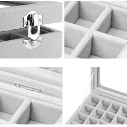 UNIQ sieradendoosje in grijs velours< Sieraden En Bijoux