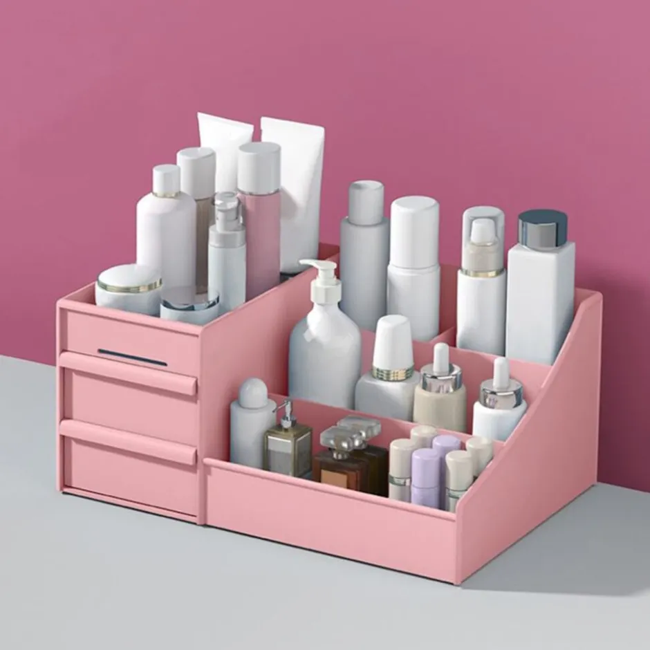 UNIQ Make‑up & Sieraden Organizer – 2 Laden, Roze - P110< Sieraden En Bijoux|Make-Up Organizers