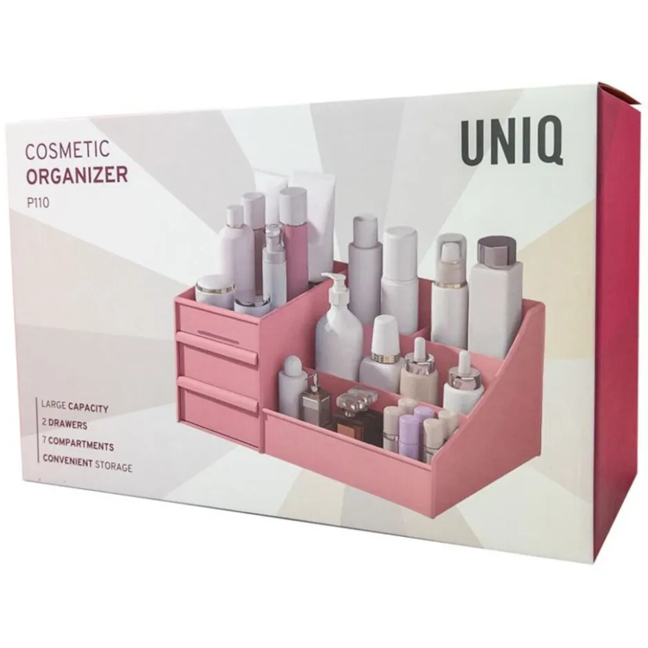 UNIQ Make‑up & Sieraden Organizer – 2 Laden, Roze - P110< Sieraden En Bijoux|Make-Up Organizers