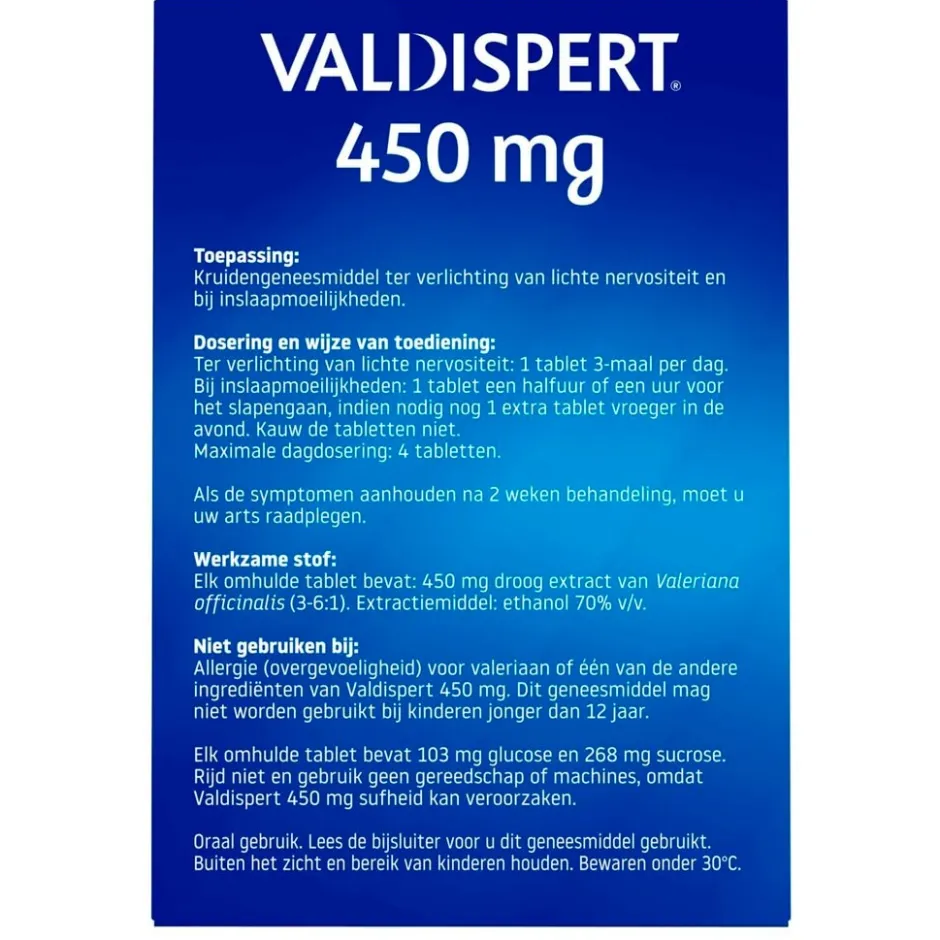 Extra Forte 450mg Omhulde Tabletten|Valdispert Best