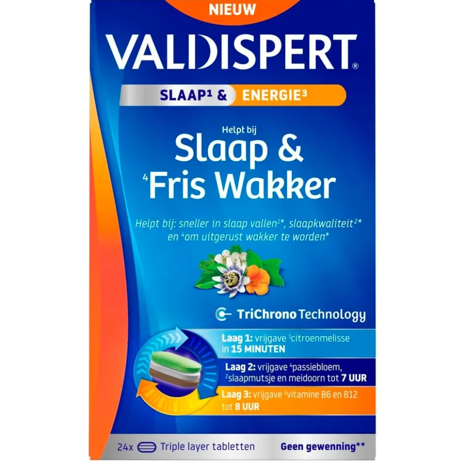 Valdispert Slaap & Fris Wakker Triple Layer Tabletten< Rust En Ontspanning