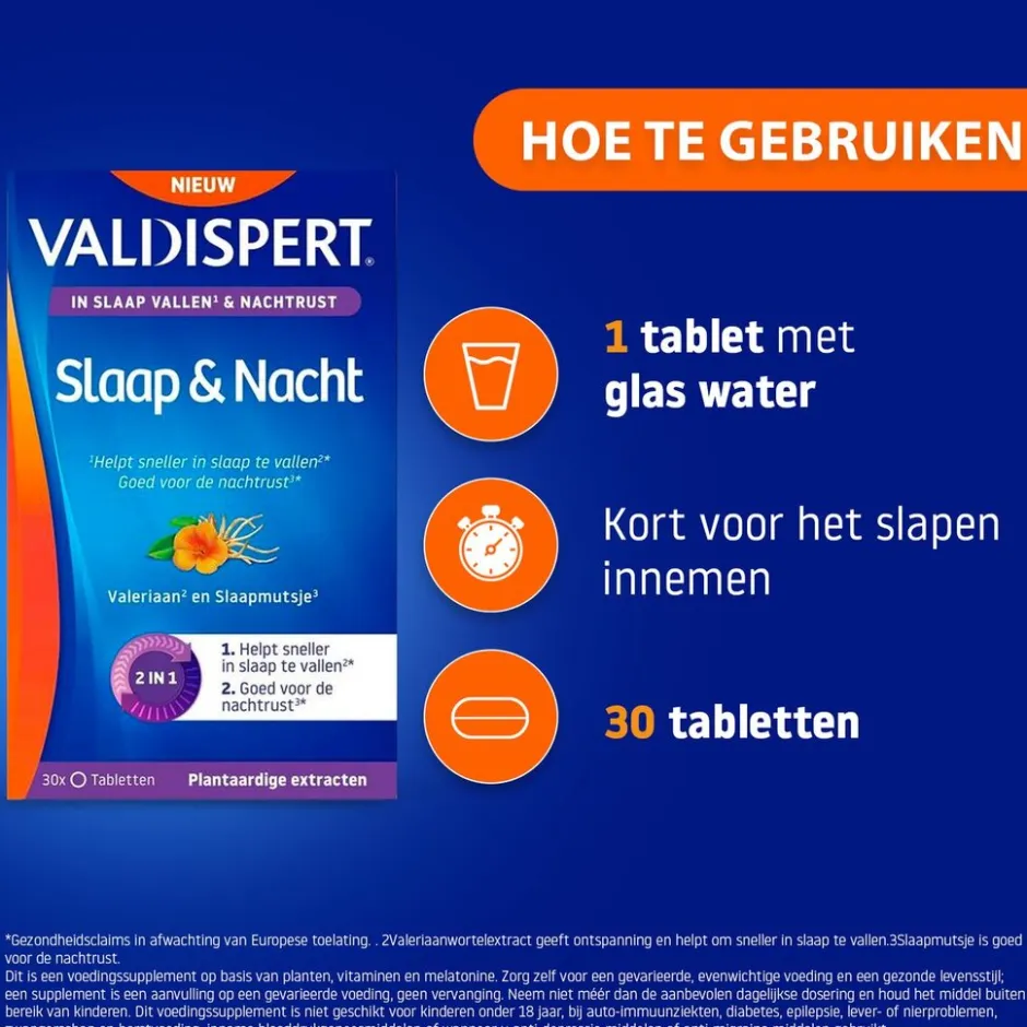 Valdispert Slaap & Nacht Tabletten< Natuurlijke Supplementen|Rust En Ontspanning