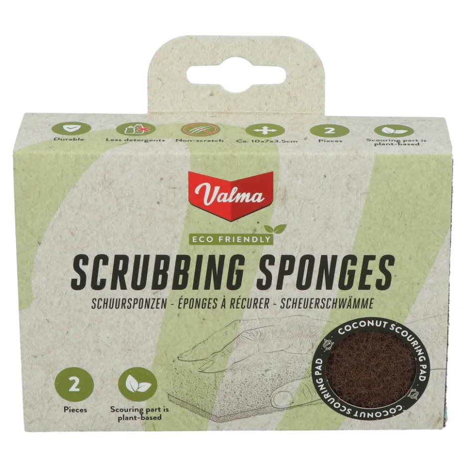 Valma ECO Schuursponzen Kokosnoot 2 stuks| Clearance