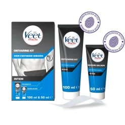 Veet for Men Veet Men Intiem Ontharingskit voor Kwetsbare Gebieden<Heren Ontharingscreme, Wax En Hars