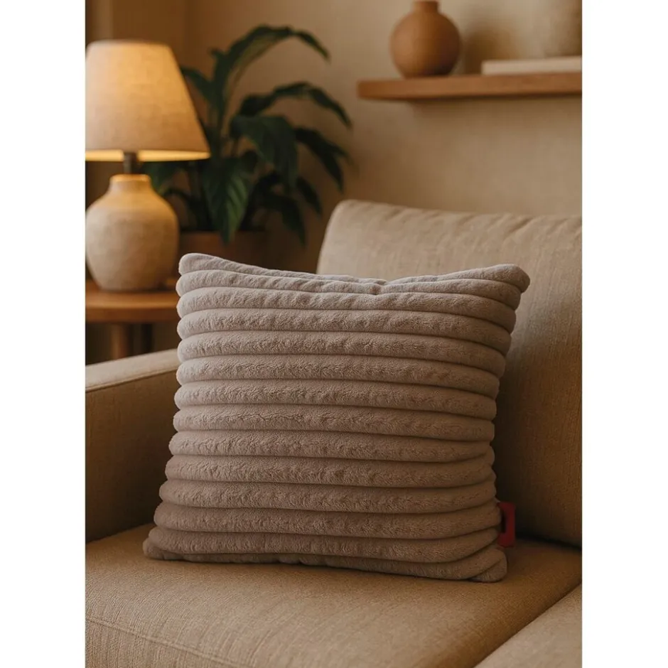Ribfleece Verwarmd Sierkussen|Villa Volance Outlet