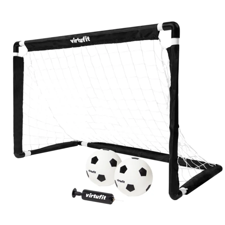 VirtuFit Kinder Voetbaldoelen Set met 2 Ballen en Pomp< Voetbal|Buitenspellen