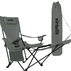VirtuFit Opvouwbare Camping Stoel met Voetsteun< Buiten En Vrije Tijd