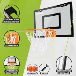 VirtuFit Pro Mini Basketbalbord met 2 Ballen en Pomp< Basketballen