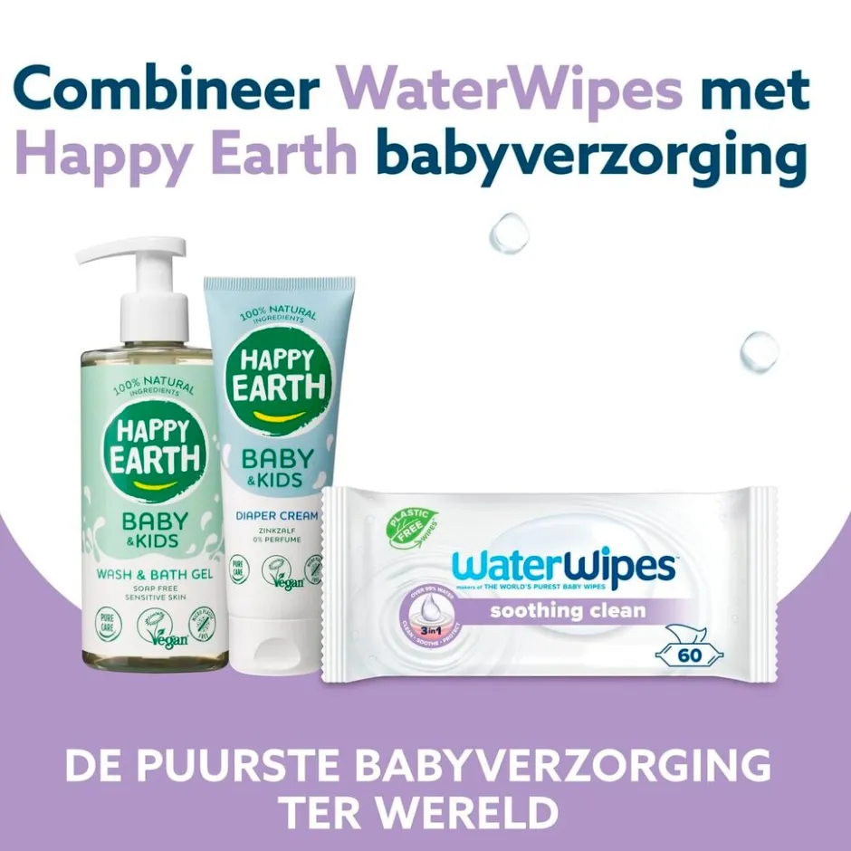 Waterwipes Soothing Clean Babydoekjes< Billendoekjes