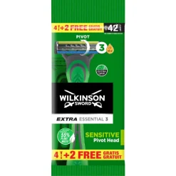 Wilkinson Sword Extra Essential 3 Sensitive Wegwerpscheermesjes<Heren Scheermesjes