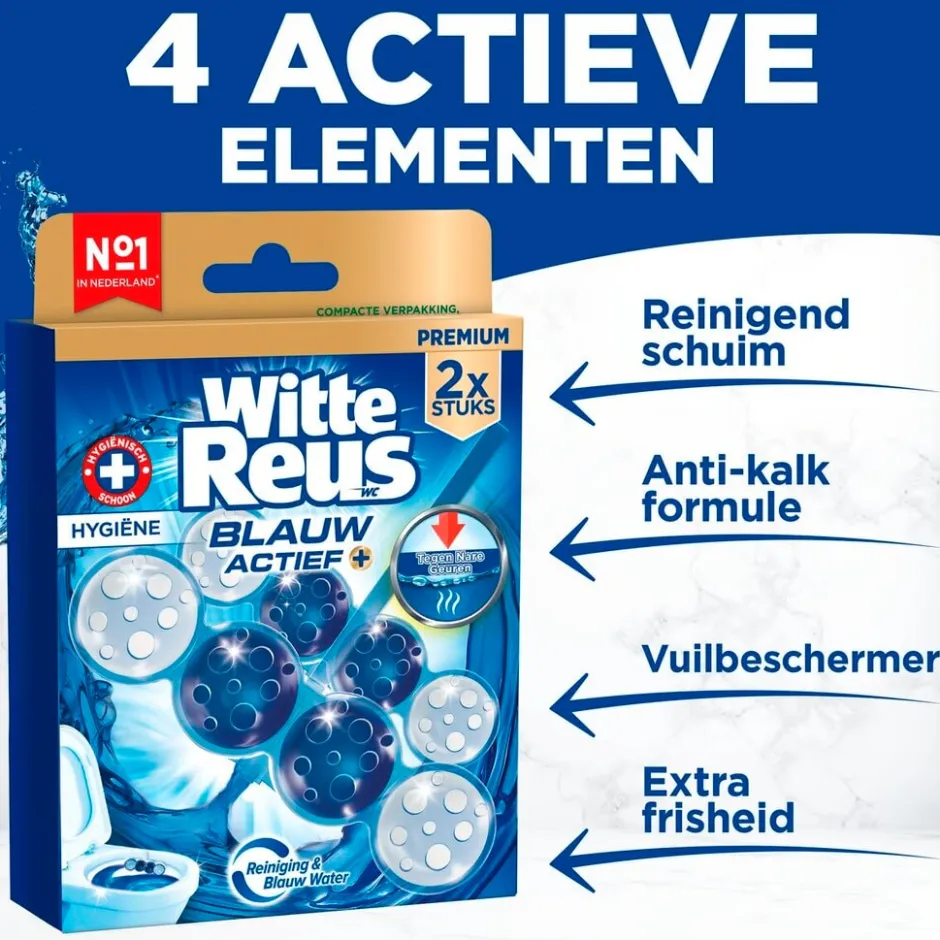 Blauw Actief Hygiëne Toiletblok|Witte Reus Clearance