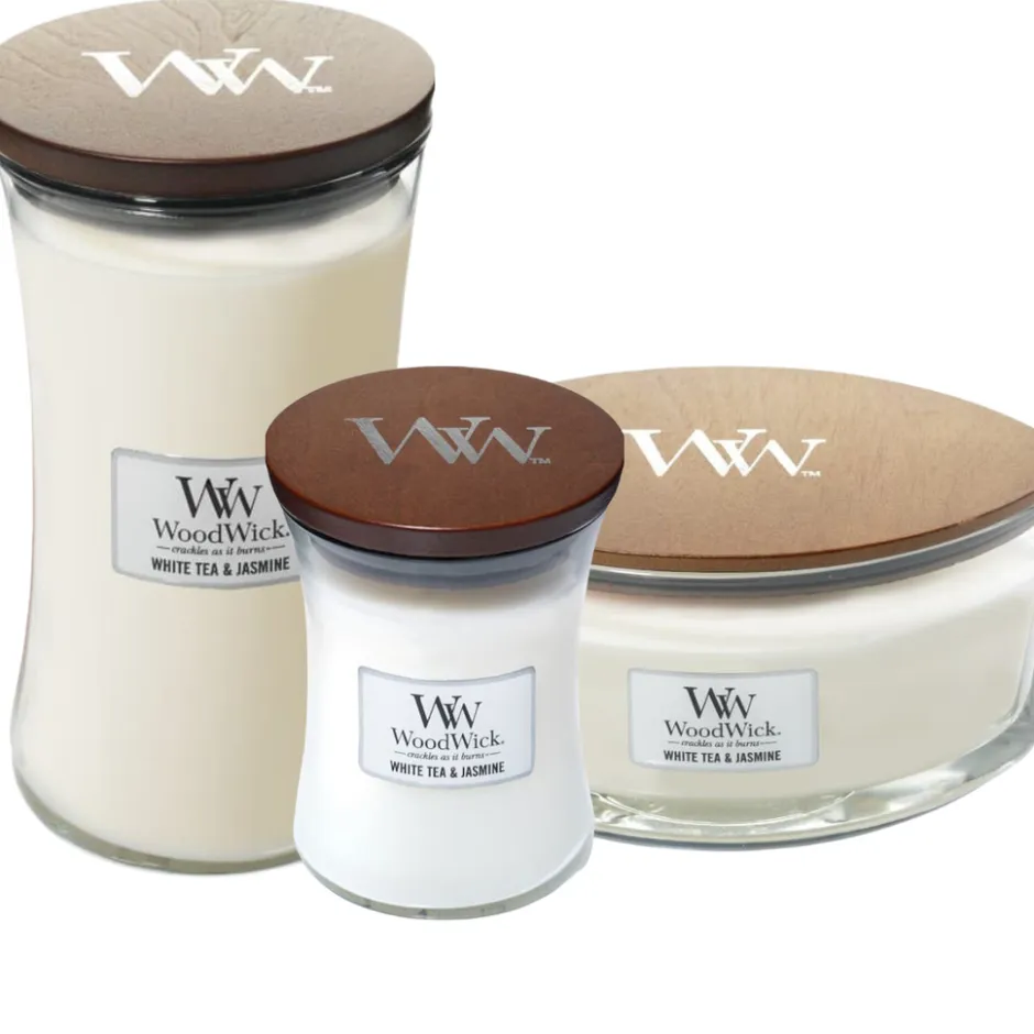 geurkaarsen White Tea & Jasmine|Woodwick Sale