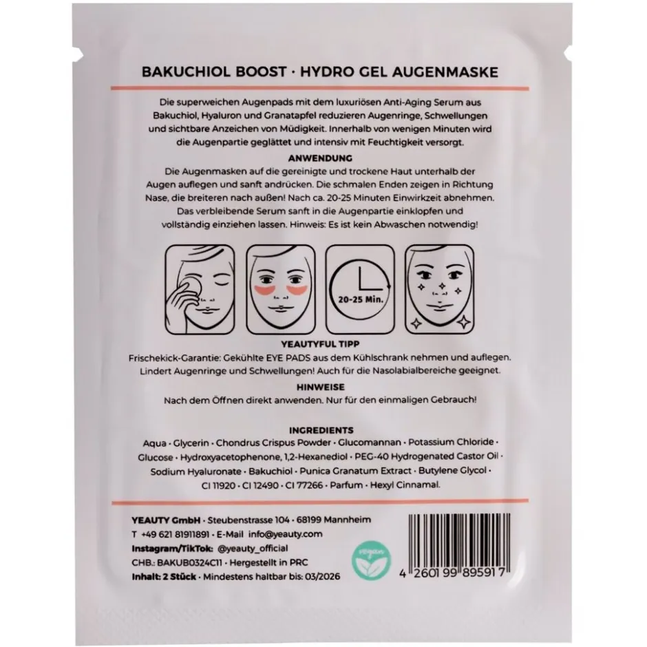 Yeauty Bakuchiol Boost Eye Pad Mask< Gezichtsmaskers