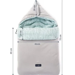 Zaffiro Beige Leaves Basic 5-in-1 Voetenzak< Kinderwagenaccessoires