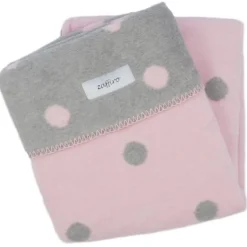 Grijs & Roze Gestipt 100 x 150 cm Ledikantdeken|Zaffiro Best