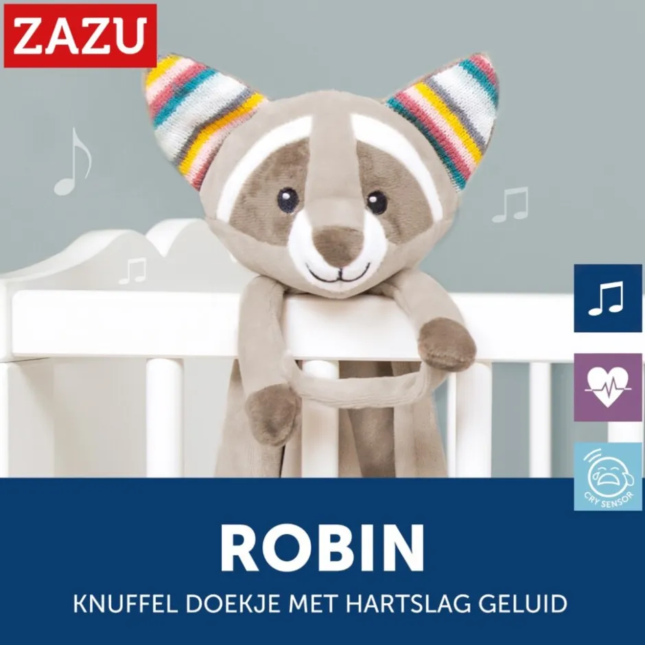 Robin de Wasbeer Heartbeat Knuffeldoekje|Zazu Outlet